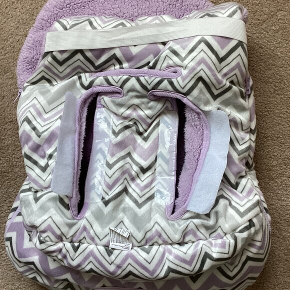 Baby Toddler Stroller Bunting Bag Purple Fleece Lined Winter Warm Cozy Soft - Picture 5 of 6